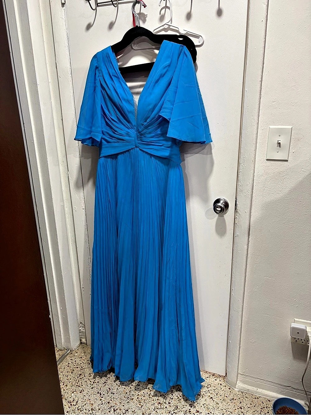 Ruched Maxi Dress in Blue NWT